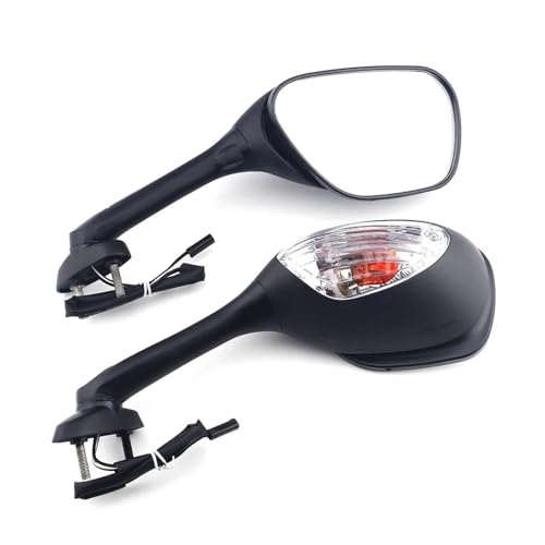 Luz intermitente Suzuki GSXR espejo retrovisor plegable lente clara para moto