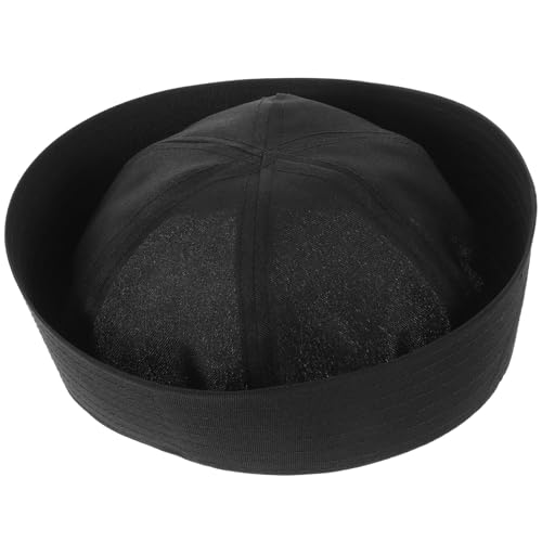 Casquette de capitaine noire avec bord ajustable en polyester confortable pour fête