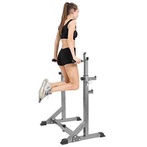 AT-X Adjustable Height Squat Rack Barbell Free Bench Press Portable Dumbbell Rack, Made of Heavy-Duty Steel Tube Frame Maximum Load 441 lbs, Ship from US… (Black02)