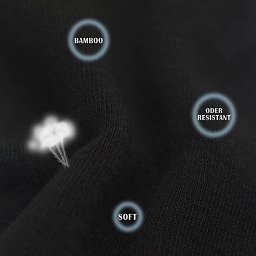 Serisimple Women Bamboo Ankle Socks Low Cut Thin Sock Lightweight Pastal Color Soft Sock 5 Pairs(Black, Large) #TOP2