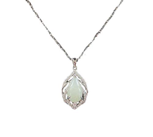 Pendentif en Jade Hetian authentique de prestige avec sa chaîne de clavicule raffinée