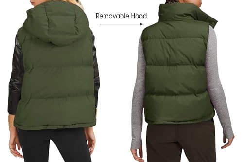 Imily Bela Womens Quilted Puffer Vest Hooded Winter Casual Stand Collar Gilet With Pockets2