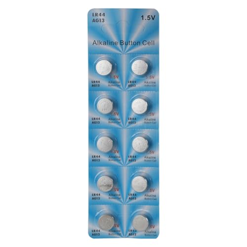 HINAYOSAN 10 pilas de botón LR44 AG13 de 1,5 V A76 357 357A LR1154 SR1154 SR44 para juguetes, relojes, juegos