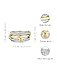 Stackable Rings for Women 18K Gold Plated Interlocking Ring Stack Set Gold Silver Mixed Metal Statement Rings Dainty Cubic Zirconia CZ Fashion Connected Band Thumb Ring Jewelry Gift for Women (01 Gold heart ring set, 8)