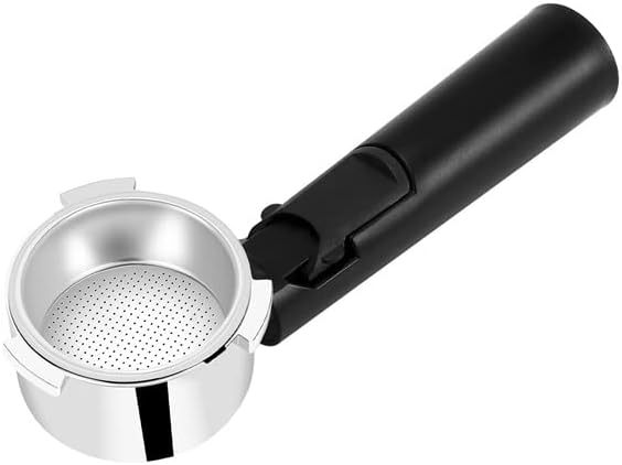 Bottomless Coffee Portafilter, 51mm Espresso Portafilter with Portable Handle, for Coffee Maker Machine Accessory(Black)