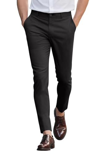 GINGTTO Homme Pantalon Chino Slim Fit Stretch Homme Ajustée Élastique Pants Skinny Trousers Noir 36 GINGTTO Homme Pantalon Chino Slim Fit Stretch Homme Ajustée Élastique Pants Skinny Trousers Noir 36
