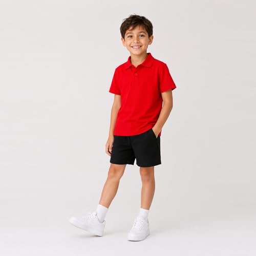 Image of Mud Kingdom Boys Polo Shirt Short Sleeve School Uniform Pique Polo Summer