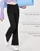 Zaclotre Girls Flare Leggings High Waisted V Crossover Casual Yoga Bell Bottoms with Pockets Pants for Kid Black