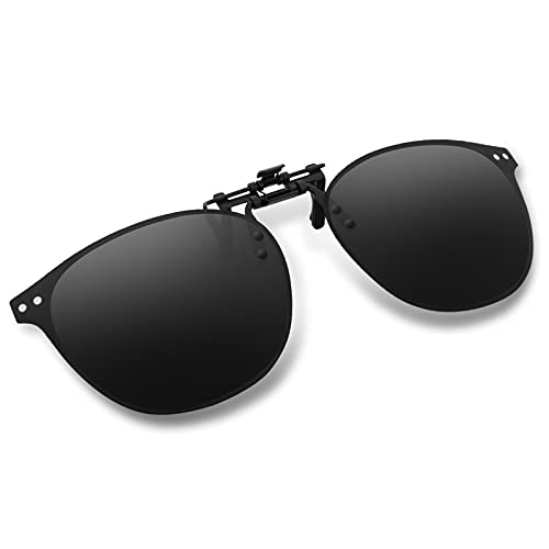 Image of Clip on Sunglasses Over Prescription Glasses Polarized Anti Glare Flip Up UV Protection Glasses For Men Women