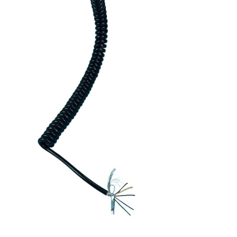 Cable espiral 5 núcleos 24 AWG blindado muelle elástico retráctil m 6
