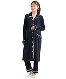 [ニッセン] ルームウェア・パジャマ 【産前・産後 授乳服】 カットソー素材で着心地ラク！ 綿混スムース前開きマタニティパジャマ ネイビー マタニティLL