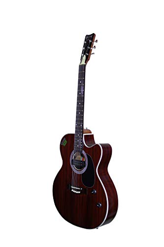Image of Venus Full Rose Natural 6-String Cut A Way Right Hand Acoustic Semi-Electric Guitar With Bag And Free 1 Set String,2 Picks