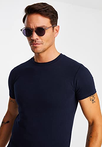Björn Swensen T-shirt heren ronde hals hals zomer slim fit katoenaandeel zwart mannen shirt basic zomershirt ronde hals korte mouwen top BS1001 - Image 8