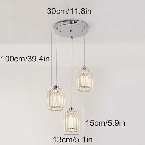 Lustre en cristal moderne réglable solution luminaire suspendu linéaire chromé - 6