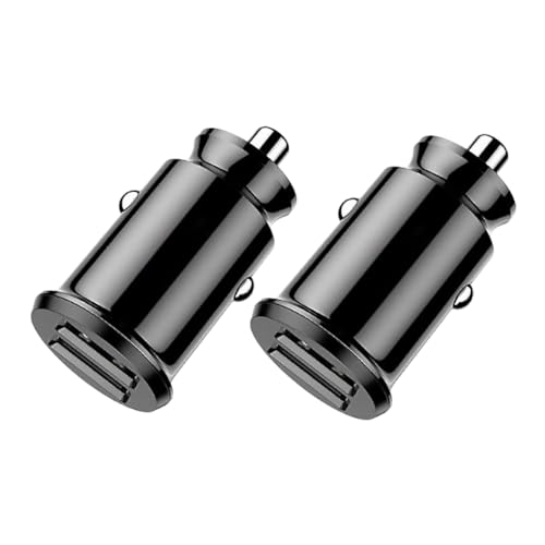 STOBAZA Cargador De Coche 2 USB 4.8a para Exteriores, Proveedor De Energía para Vehículos, Compacto y Ligero, Compatible Móviles, Color Negro, Paquete 2 Unidades