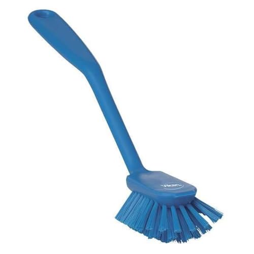 Vikan 42373 Brush,Dish,Scraping Edge,Medium,11",PP/PBT,Blue