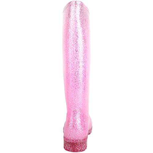 Absolute Footwear Womens Slip On Waterproof Sparkly Glitter Winter Rain Welly Wellington Boots - Image 3