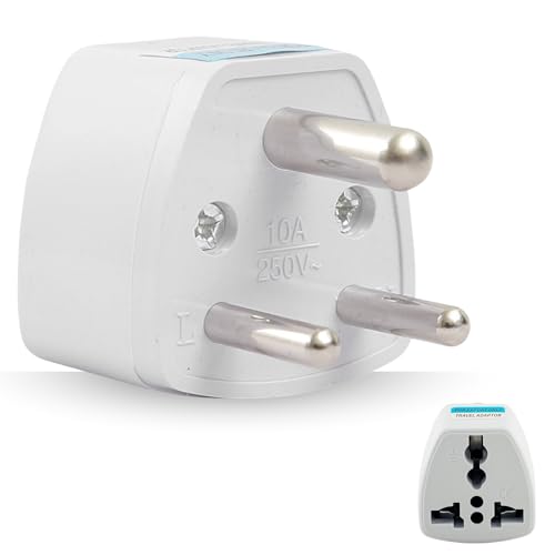 Image of Hi-Plasst India Converter Plug 3Pin (Pack of 1) - World Travel Adapter for USA, UK, Canada, Europe to India - Type D Adaptor Plug Socket for Foreign Devices in India