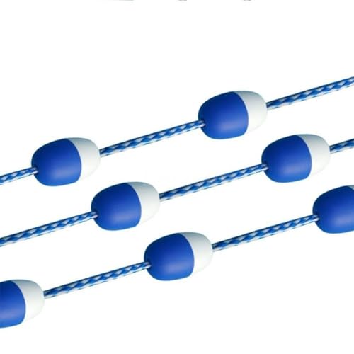 30ft 60ft 100ft 130ft 160ft 200ft Floating Pool Safety Divider Swim Lane Line, Buoy Demarcation Line Rope with Bi-Tone Floating Buoys & 2 Pre-Assembled Hooks(30ft)