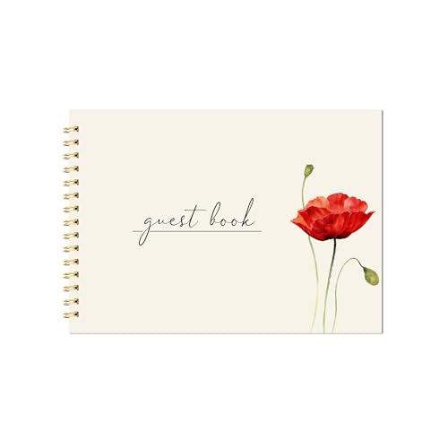 Image of Visitor Book - 8 x 12 Inches | Wiro Bound Guest Register for Hotels, Offices, Exhibitions, Boutiques & Business Use | Medium Size Visitor Log Book for Reception & Front Desk