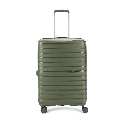 Image of Skybags Float Max 66 Cms Medium Check-in Polypropylene Hardshell Sided Luggage /Suitcase /Inline Expandable Trolley Bag- Green