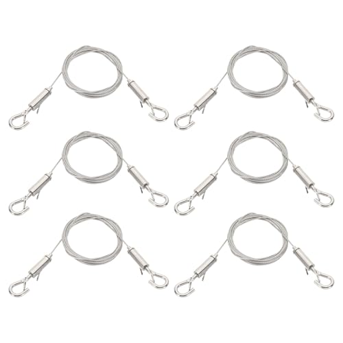 JKAPCYJFHF 6 Pcs 2m x 1.5mm Heavy Duty Adjustable Picture Hanging Wire Kit