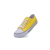 The Fashion Supply Kids Canvas Shoes for Girls & Boys - Breathable & Comfortable Boys & Girls Canvas Shoes, Yellow, Little Kid, 11