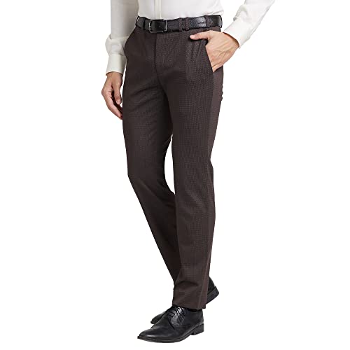 Image of Park Avenue Men's Terry Rayon Blend Print Pattern Active Fit Flat Front Formal Trouser