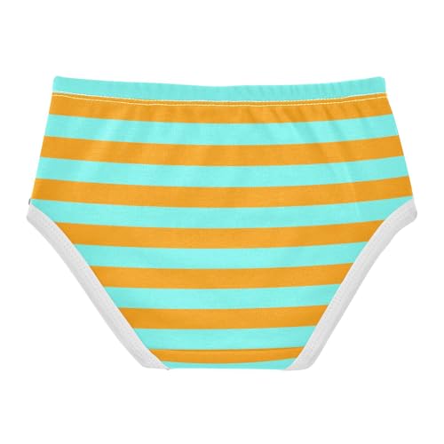 Orange Cyan Stripe Toddler Girls's Underwear 2T2