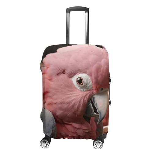 Grey Rose-Breasted Cockatoo Luggage Cover, Washable Elastic Suitcase Cover Protector Fit 18-32 Inch Luggage