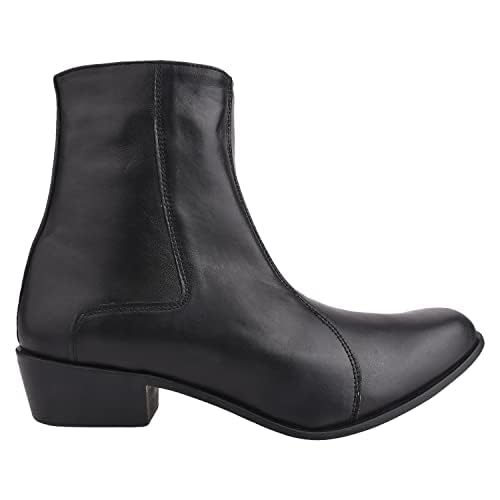 Image of LIBERTYZENO Mens Animal Print & Plain Leather Adults High Ankle Retro Dress Boots for Easter Gift