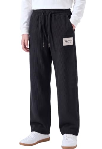 Image of Lymio Junior's Pants for Boys | Relaxed Fit Casual Baggy Corduroy Trousers | Boys Wide Leg Streetwear (SSK-08-10)