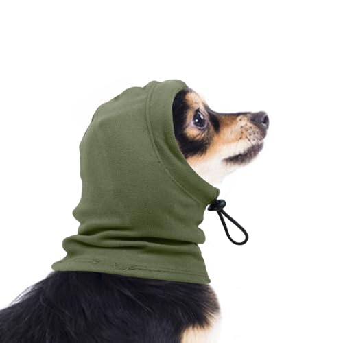Katzinst Hunde-Schlauchschal für Den Hals und Ohrenwärmer für Hunde, Ohrenschützer, Angstlinderung und Beruhigung von Hundeohren,Reduziert Lärm,Grün‌ S