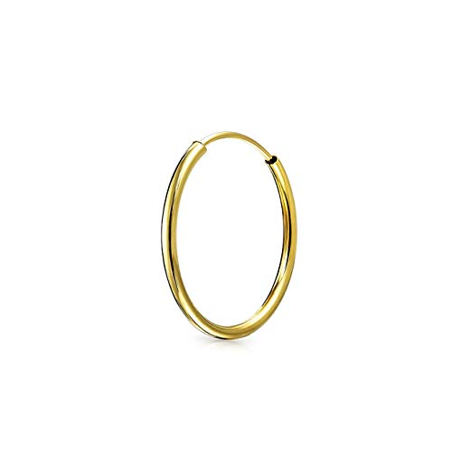 Minimalist Geometric Lightweight Real 14K Gold Ear Hoop Tragus Helix Cartilage Piercing Conch Daith Earring 16MM