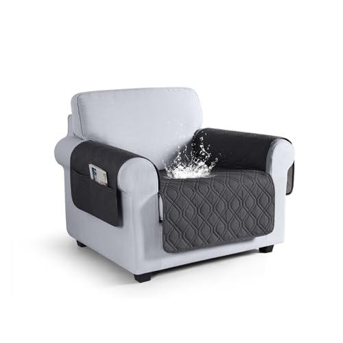 VANSOFY Waterproof Chair Seat Cover for Pets, Charcoal Gray, 22"