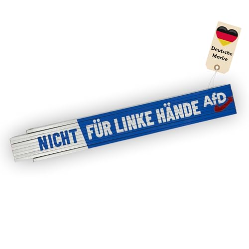 AfD Zollstock 2 Meter Alternative für Deutschland AfD Partei Fanartikel Wahlkampf Zubehör Bundestagswahl Landtagswahl Demonstration - EINSEITIGER DRUCK - (1 Stück Nicht für Linke Hände)