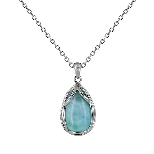 Pendentif Larimar et argent 925 idée cadeau d'anniversaire femme
