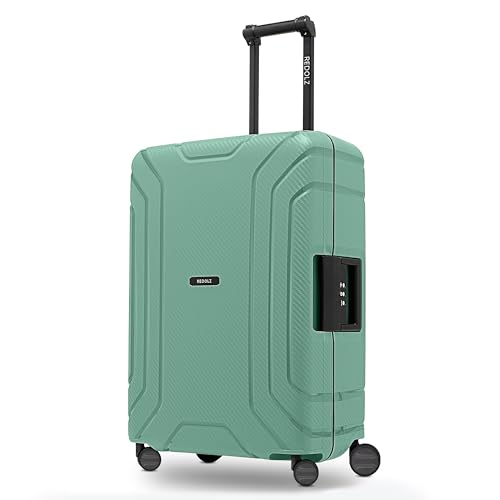 REDOLZ Valise Rigide Taille M | sans Fermeture Éclair | Bagage Soute 65x45x25 cm en Polypropylène | Fermeture 3 Points | 4 Roues & Serrure TSA | Essentials 15
