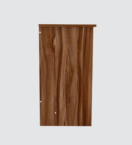 Image of Compact Study Desk, Walnut Brown Finish, 80x40x74 cm, Space-Saving Home Office Table, Modern Design, DIY Assembly