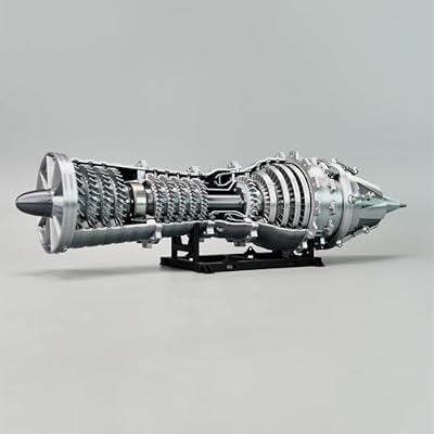 FunXylophy Turbofan Aircraft Engine That Works, J79 3D Printed Turbojet Functional Engine Model with Afterburner and Light, Physics Science Experiment Kit (RTR Version)