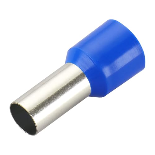 Baomain AWG 6/16.0mm² Wire Copper Crimp Connector Insulated Ferrule Pin Cord End Terminal E16-12 Blue Pack of 100