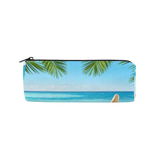Preisvergleich Produktbild Bleistiftetui Tropische Palme Muschel Seestern Münz Geldbörse Beutel Briefpapier Beutel Make-up Tasche