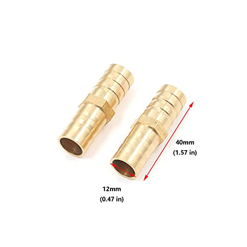 Antrader 10-Pack Straight Coupling Brass Hose Fitting, Barb Pex Pipe Fittings, 1/2" X 1/2" Barb #TOP1