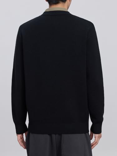 Pull homme col chemise chaud et anti-plis en maille ample - 2