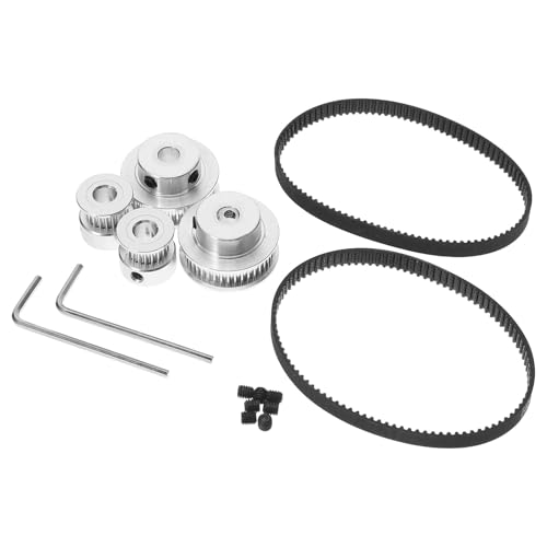 VILLFUL 2gt Timing Pulley Set with 20 40 Teeth, 6mm Bore Mechanical Synchronous Wheels and 200mm Closed Loop Rubber Timing Belts for Industrial Automation and CNC Equipment