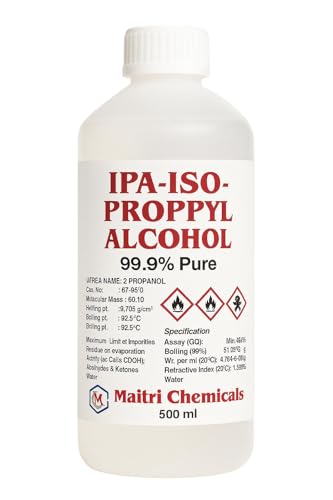 Image of IPA Iso-Propyl Alcohol 99.9% Pure | Multipurpose Cleaning, Lab, Electronics & Medical Use (500 Ml)