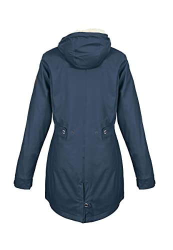 Regenliebe Damen Regenmantel Friesennerz mit Teddyfleece gefüttert, Größe:40, Farbe:navy