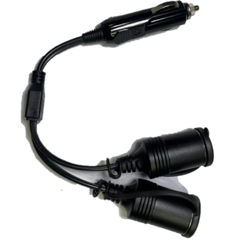30cm 12V/24V Twin Cigarette Lighter Socket Adapter – 10A Fused 120W Dual Socket Splitter for Cars Vans Utes Trucks & Motorhomes Twin Outlet Power Lead