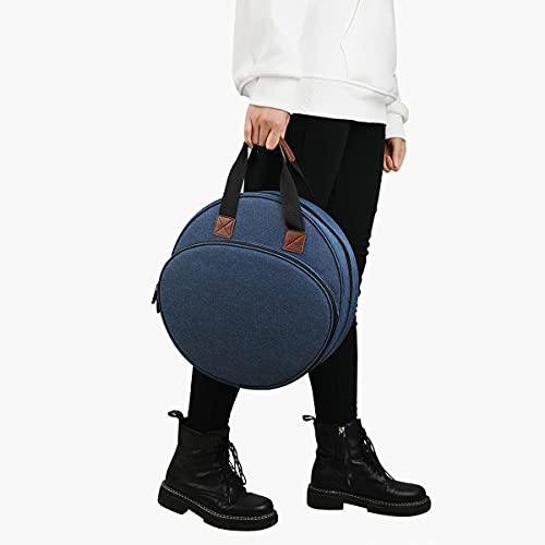 Shinyzone Cross Stitch Storage Bag Blue,Embroidery Projects Bag,Sewing Crafts Storage Tote Bag,Knitting Bags With Zipper Pockets Organiser For Embroidery Hoops,Charts And Threads thumb #4