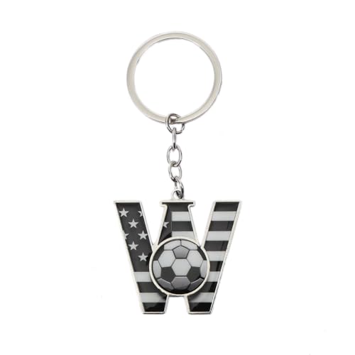 Bag Charms Initial A-Z Letter Keychain Bag Charm Soccer Keychain for Handbags Sports Bag